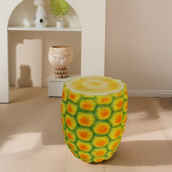 English Elm 14" Pineapple Resin Stool Sculpted Tropical Accent for Patio Balcony or Living Room W5709P460798