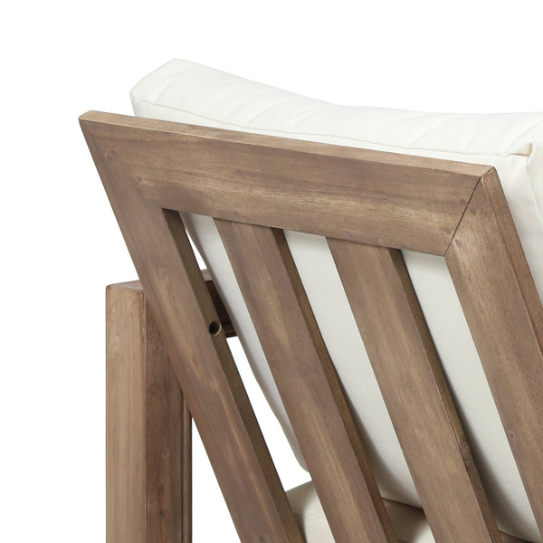 English Elm Christopher Knight Home® - WESTCHESTER Acacia Wood Floor Club Chair Brown — Slatted Back & Seat, Durable Outdoor Patio Seating 67306.00BBGE