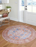 Unique Loom Timeless Paul Machine Made Medallion Rug Blue, Beige/Brown/Rust Red 7' 7" x 7' 9"