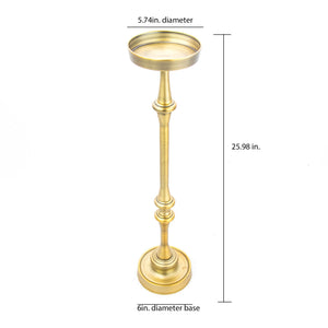English Elm 26in. Steel Martini Side Tables Powder Coated Matte Patio Lounge Accent Set of 2 Antique Brass B2751P436403