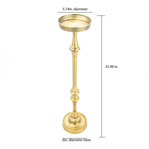English Elm 26in. Steel Martini Side Tables Powder Coated Matte Patio Lounge Accent Set of 2 Antique Brass B2751P436403