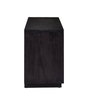 Currey & Company Mosaico Credenza: Stunning Antique Mirror Mosaic Design In Black Mango Wood - Elegant Storage Solution Black Mango Wood ,Glass 3000-0330-currey-company