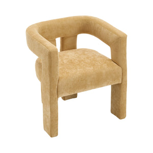 English Elm United We Win Chenille Barrel Accent Armchairs Set of Two for Living Room Dining Yellow W1568P389274
