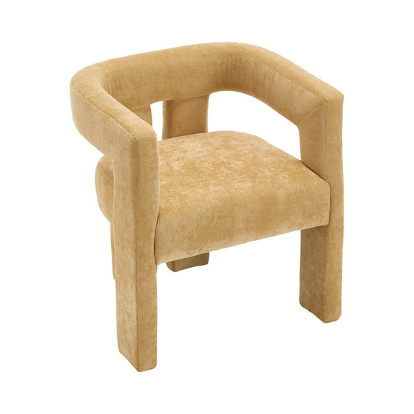 English Elm United We Win Chenille Barrel Accent Armchairs Set of Two for Living Room Dining Yellow W1568P389274