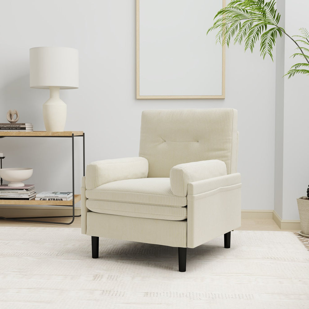 English Elm Ivory Multi-Functional Adjustable Sofa - Stylish Loveseat, Recliner & Cozy Guest Bed Solution W570P195334