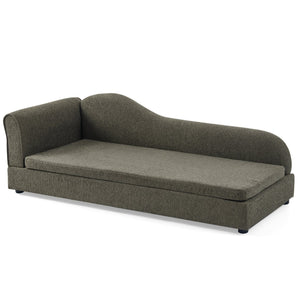 English Elm Oversized Modern Pet Sofa with Wave Backrest Linen Upholstery for Large Dogs W487P430333