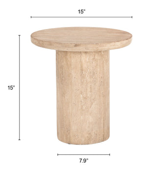Zuo Modern Fenith Accent Table – Sleek Sandblasted Travertine For Modern Sophistication In Any Space! Natural Travertine,Mdf 111086-zuo-modern