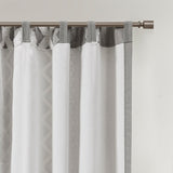 INK+IVY Imani Mid-Century Cotton Printed Curtain Panel with Chenille Stripe and Lining II40-1181 Gray