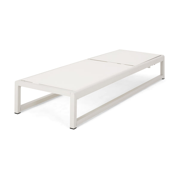 English Elm Christopher Knight Home® - MODESTA Chaise Lounge Set with Rust‑Resistant Aluminum Frame, Breathable Mesh, 5‑Position Adjustable Comfort White 62397.00WHIMP2