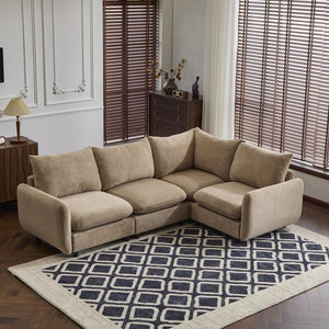 English Elm Christopher Knight Home® - 99 In. Modular Velvet Sectional Sofa - 4-Piece L-Shaped Design For Versatile Living Room Comfort N773IS00005N