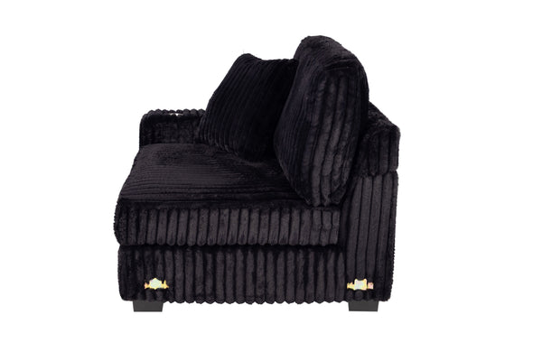 English Elm Contemporary Corduroy Laf Modular Chair with Usb Port and Cup Holder Armrest B011P435301