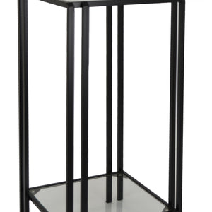 English Elm Buckley Black Metal Plant Stand with Mirrored Shelves for Glam Living Room Decor B056P416942