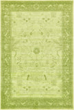 Unique Loom La Jolla Floral Machine Made Floral Rug Light Green, Green/Light Green 6' 1" x 9' 0"