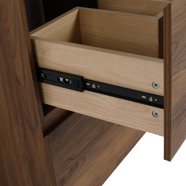 English Elm 24" Engineered Wood Bathroom Vanity with Dual Drawers, Freestanding Storage Cabinet, 24" x 18" x 35" Brown W1972P188244