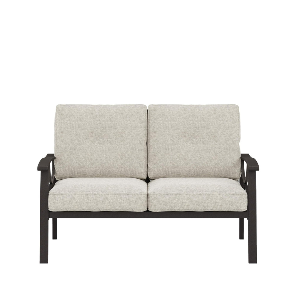 English Elm 48" Steel Outdoor Loveseat Rust Proof Powder Coated Frame Cushioned Patio Seating B082P455147