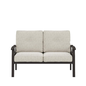English Elm 48" Steel Outdoor Loveseat Rust Proof Powder Coated Frame Cushioned Patio Seating B082P455147