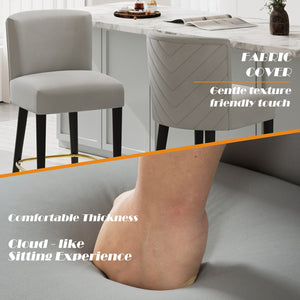 English Elm Christopher Knight Home® - 27inch-counterstool, modern rubberwood frame with light fabric upholstery, gold circular footrest accent Grey N780P224409G