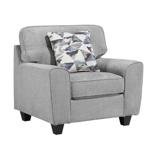 English Elm Contemporary Chenille 3 Piece Sofa Set with Pocket Coil Support and Reversible Cushions Gray B011S02476
