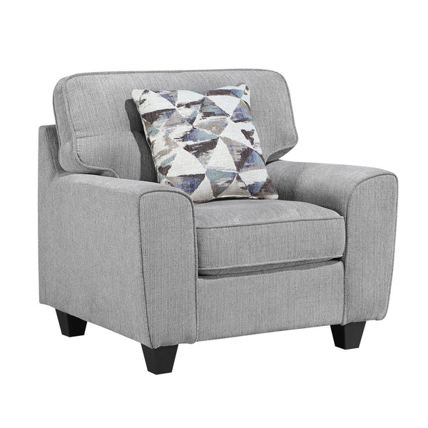 English Elm Contemporary Chenille 3 Piece Sofa Set with Pocket Coil Support and Reversible Cushions Gray B011S02476