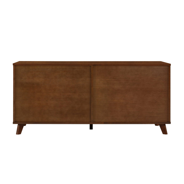 English Elm Lars Rubberwood Rattan Dog Crate Cabinet Stylish Pet Kennel for Living Room Walnut N775P397559W