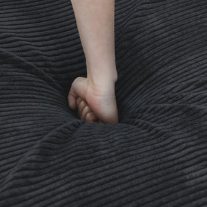 English Elm Pixel Modern Modular Sofa - Stylish Black Corduroy L-Shaped Sectional 4-Seater For Versatile Comfort B341S00024-GIGA