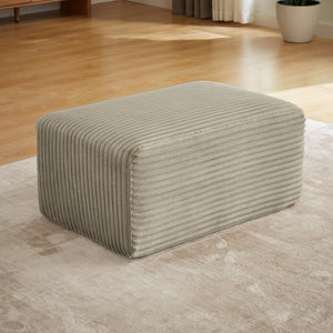 English Elm L-shaped Corduroy Cloud Sectional with Ottoman for Modern Living Room Comfort Camel W2339P411754