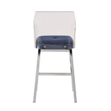 Homelegance By Top-Line Darrion Velvet Counter Height Swivel Stools (Set of 2) Blue Metal