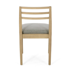 English Elm Christopher Knight Home® - DINING Chair Set of Two Farmhouse Ladder Back Upholstered Rubberwood Seats with Tapered Legs for Cozy Appeal Grey 73988.00GRY