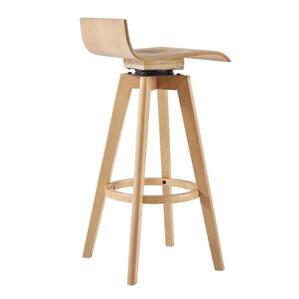 Homelegance By Top-Line Dylan Mid-Century Modern Swivel Wood Stool (Set of 2) Natural Wood