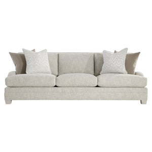 Bernhardt Bernhardt Rollins Fabric Sofa With Plush Feather-Down Cushions, Low-Profile Arms, Weathered Bone Finish (96"W) - Made to Order P7107A