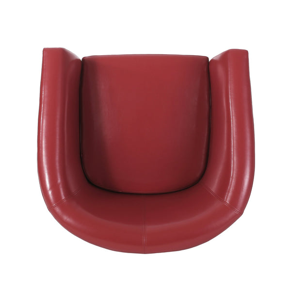 English Elm Swivel Barrel Club Chair Upholstered 360 Degree Base for Living Room Reading Nook Red 57685.00RED