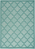 Nourison Easy Care NES01 Machine Made Flat Weave Solid Border Indoor/Outdoor Modern Outdoor Rug Aqua Teal, Aqua Teal 84% Polypropylene,16% Polyester 99446041289