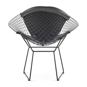 English Elm Diamond Chair Black Frame Modern Iron Wire Design with PU Seat, Multiple Finishes, 28x22x27 Inches B353P366768