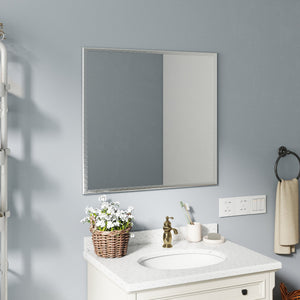 English Elm 80cm Round Float Glass Wall Mirror Polished Edge Vanity Bathroom Hallway Decor White W3151P265960