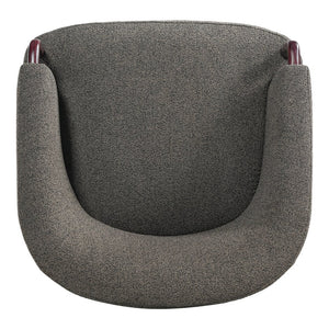 English Elm 30" Boucle Swivel Barrel Chair Wood Accents Sculptural Accent Seating for Any Room N767P422966W