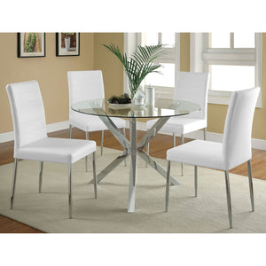 English Elm Houseman White Upholstered Dining Side Chair Set of 4 — Modern Tapered Legs, Plush Leatherette Comfort B062P328655