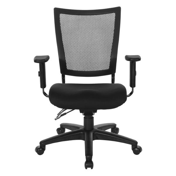 OSP Home Furnishings Soft Frame Ergonomic Task Chair with Progrid Mesh Back and Adjustable Arms for Home Office 69333-30