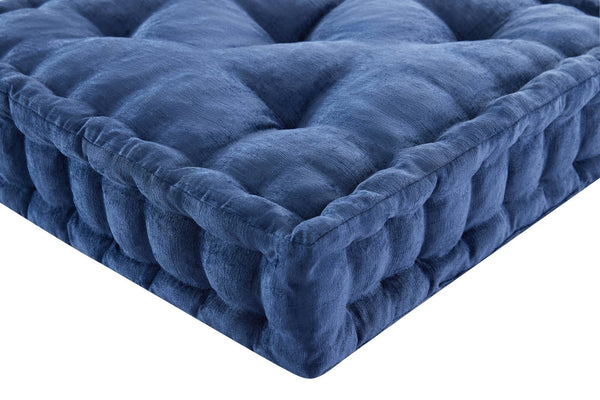 English Elm Poly Chenille Square Floor Pillow Cushion Plush 24x24 Inch Soft Polyester Seat Pad for Cozy Living Spaces Navy Blue 3.22 L x 23.03 W x 12.8 H B035P280524