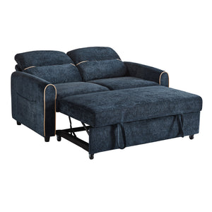 English Elm Swivel Barrel Accent Chair Chenille Tufted Round Club Seat for Living Room Lounge Blue N719S002330C