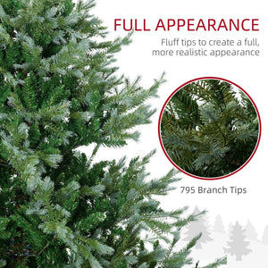 English Elm Homcom 6Ft Lifelike Artificial Christmas Tree With 795 Branches, Easy Setup, Steel Base & Safe Design W2225P229600