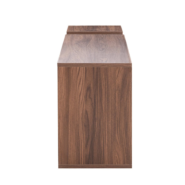 English Elm 2 Piece Modular L-shaped Tv Console Open Shelf Bookcase for Modern Living Rooms W3875P397178
