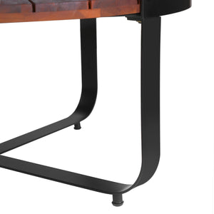 English Elm Christopher Knight Home® - ISAAC Mahogany Acacia Coffee Table with Powder-Coated Metal Frame, Modern Industrial Outdoor Chic N776P288481K