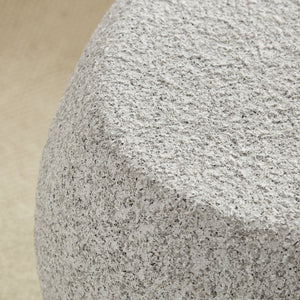 English Elm 19.29 Inch Fiberglass Stacked Stone Side Table Sculpted Organic Form for Living Room Beige W2582P427035