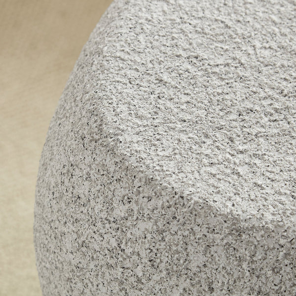 English Elm 19.29 Inch Fiberglass Stacked Stone Side Table Sculpted Organic Form for Living Room Beige W2582P427035