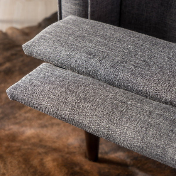 English Elm Christopher Knight Home® - Fabric Recliner Chair Mid-Century Modern Pushback Single Sofa with Tufted Cushion, Birch Legs, Cozy Comfort Gray 60741.00GRY