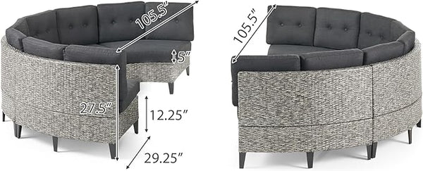 English Elm Christopher Knight Home® - Pema Modular Outdoor Sectional Sofa Set – 8-Piece Comfort For Patios, Decks, And Poolside Relaxing N757592638BK