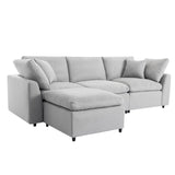 English Elm [ Video Provided] Down Filled Upholstery Convertible Sectional Sofa, L Shaped Couch With Reversible Chaise