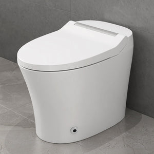 English Elm Smart toilet One-Piece Elongated Heated Seat with Foot Sensor, Dual Flush, Auto-LED Night Light, IPX4 Waterproof and Soft-Close Comfort Bowl (White) N753P222587W