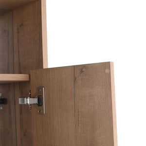 English Elm 10'' Wall Mounted Mirrored Bathroom Cabinet Plywood Build with Soft Close Hinge Storage W999P470298