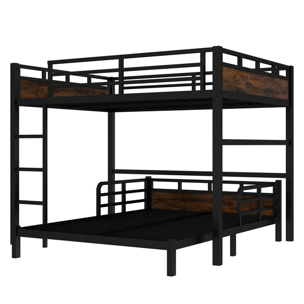 English Elm Twin Xl Solid Pine Loft Bed with Built-in Led Lighting and Storage Shelves Vintage,Wood W1580S00443